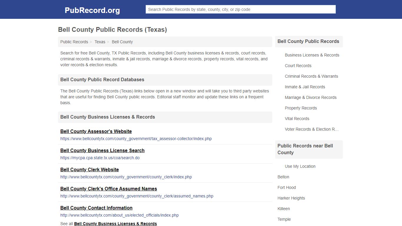 Free Bell County Public Records (Texas Public Records)
