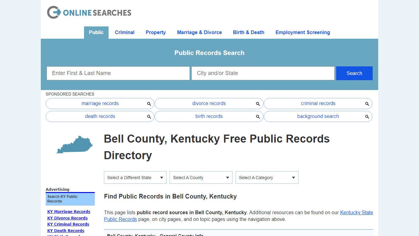 Bell County, Kentucky Public Records Directory